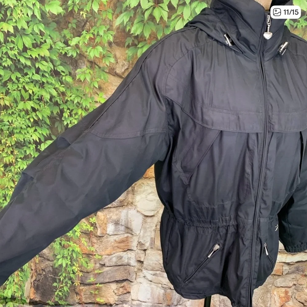 VINTAGE OBERMEYER Black Zip Front Thermolite Ski Jacket, 14 - Picture 12 of 15